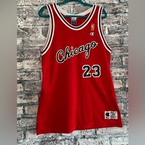 Micheal Jordan Champion Red Chicago Bulls NBA Vintage Basketball Jersey